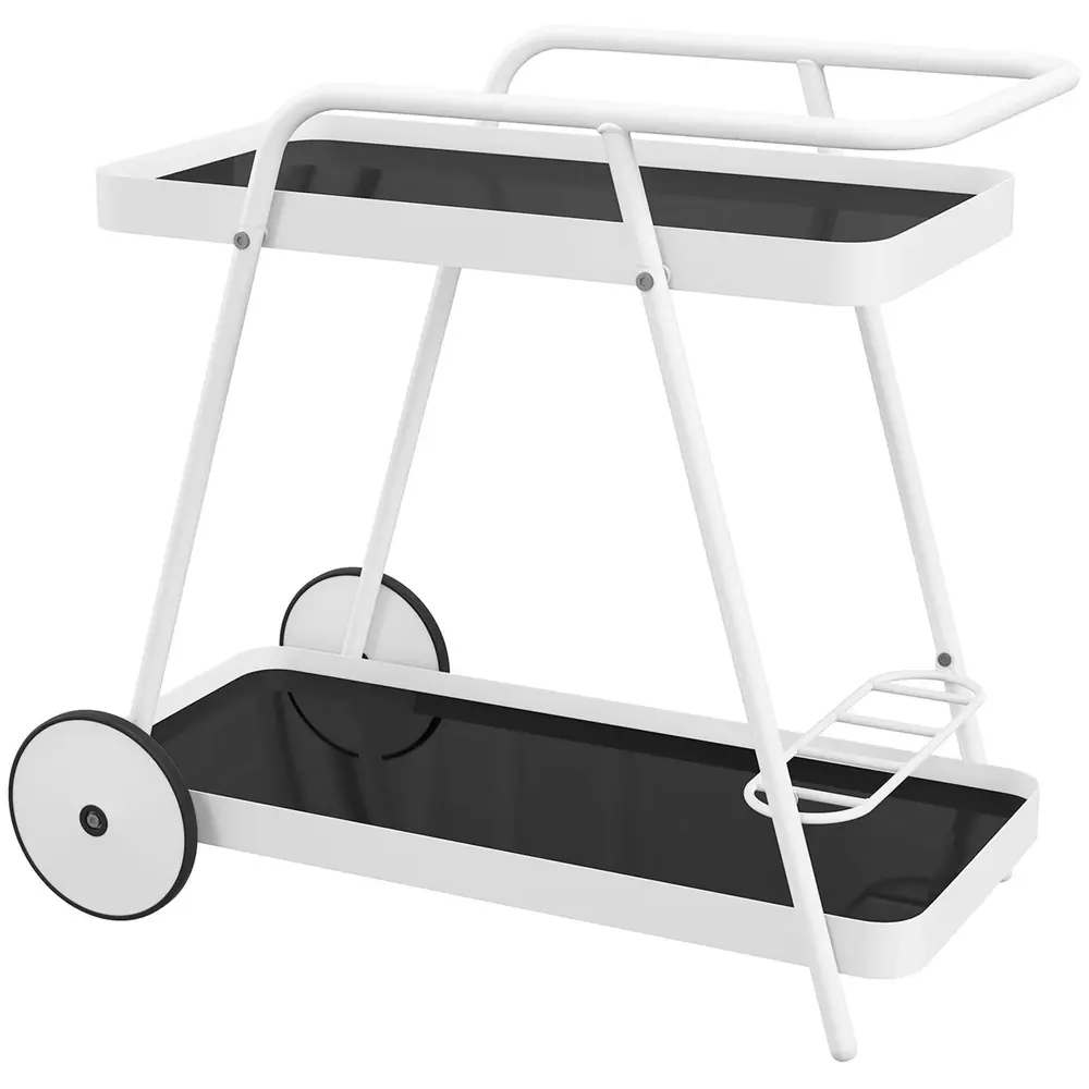 Serveringsvagn Utomhusvagn Svart Vit av 86,5 x 51 x 78 Cm