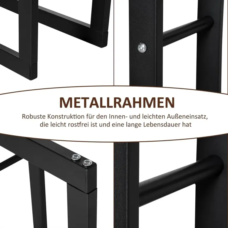 Vedställ i Metall Smal Vedförvaring Svart