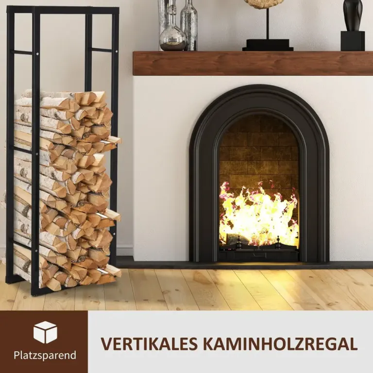 Vedställ i Metall Staplingshjälp Stål Elegant Robust Förvaring