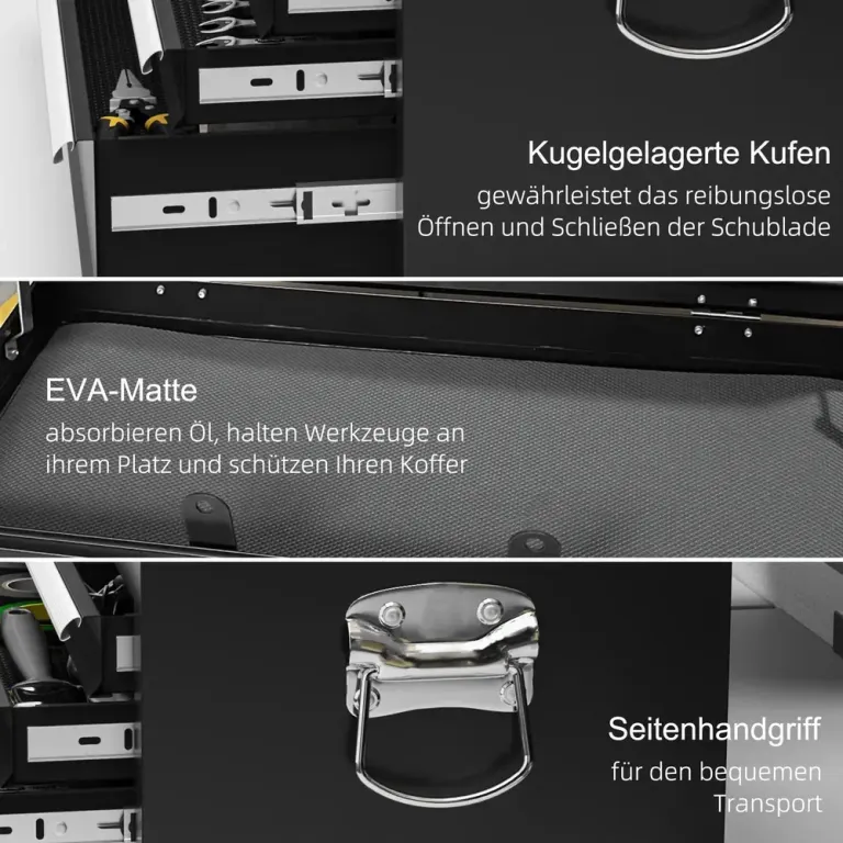 Verktygslåda Förvaringslåda 6 Lådor Verktygsväska Metall Låsbar