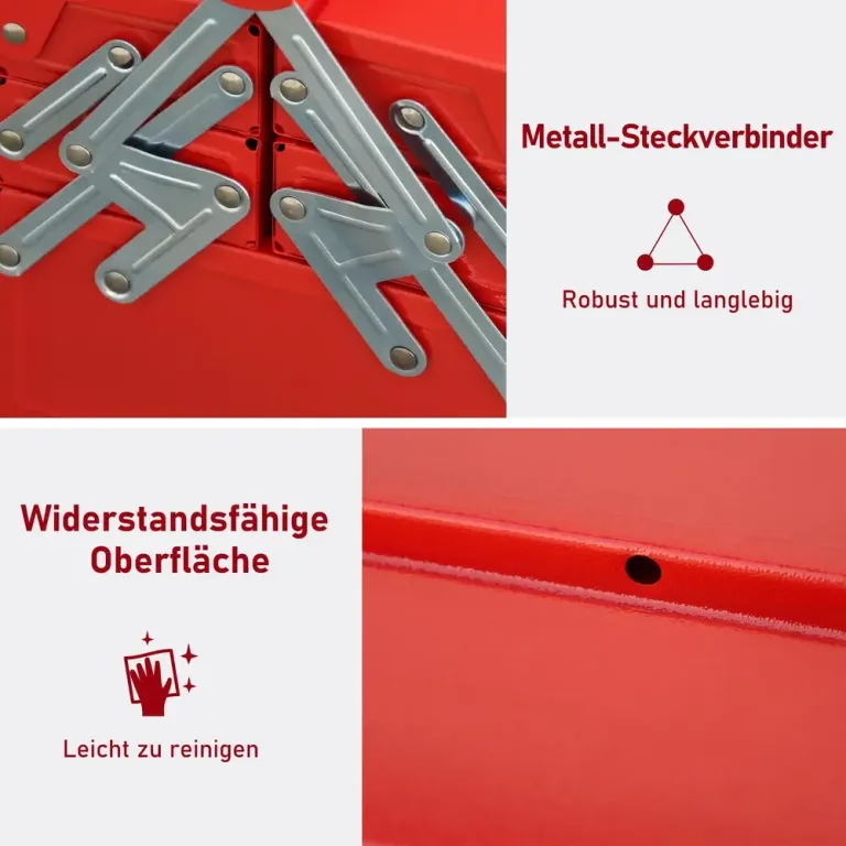 Verktygslåda med 5 Fack Stål Röd Metall