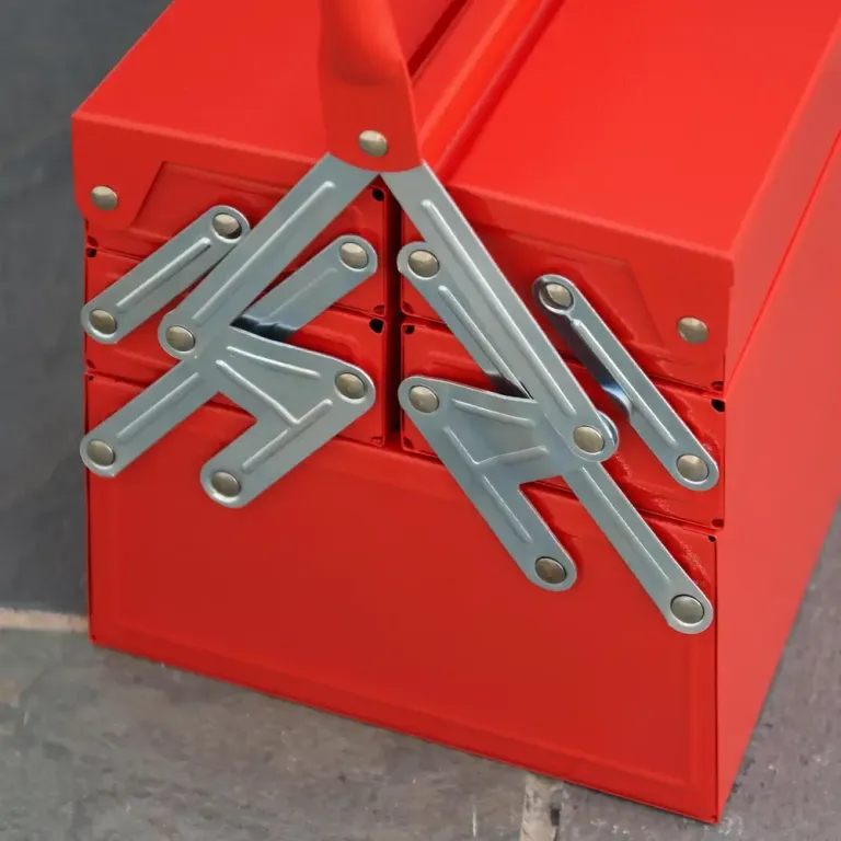 Verktygslåda med 5 Fack Stål Röd Metall