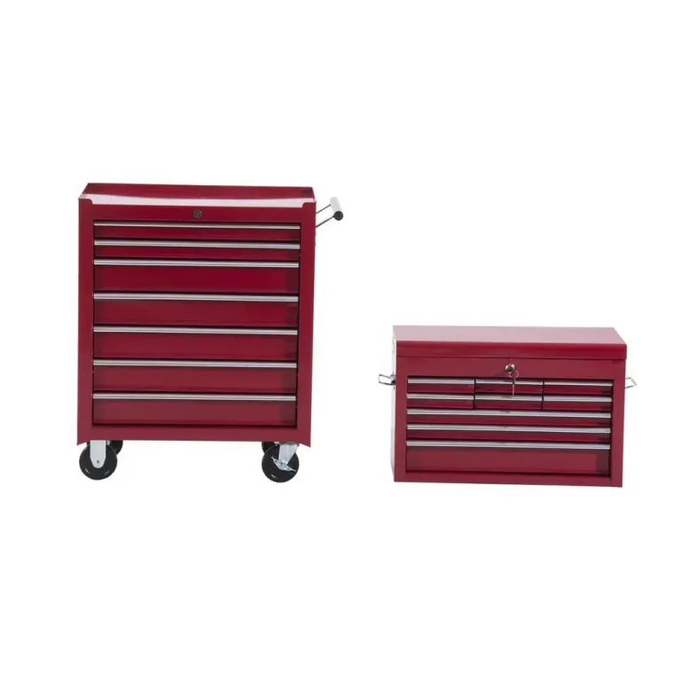 Verktygslåda Verkstadsvagn Röd Metall för Verkstad Verktygsvagn