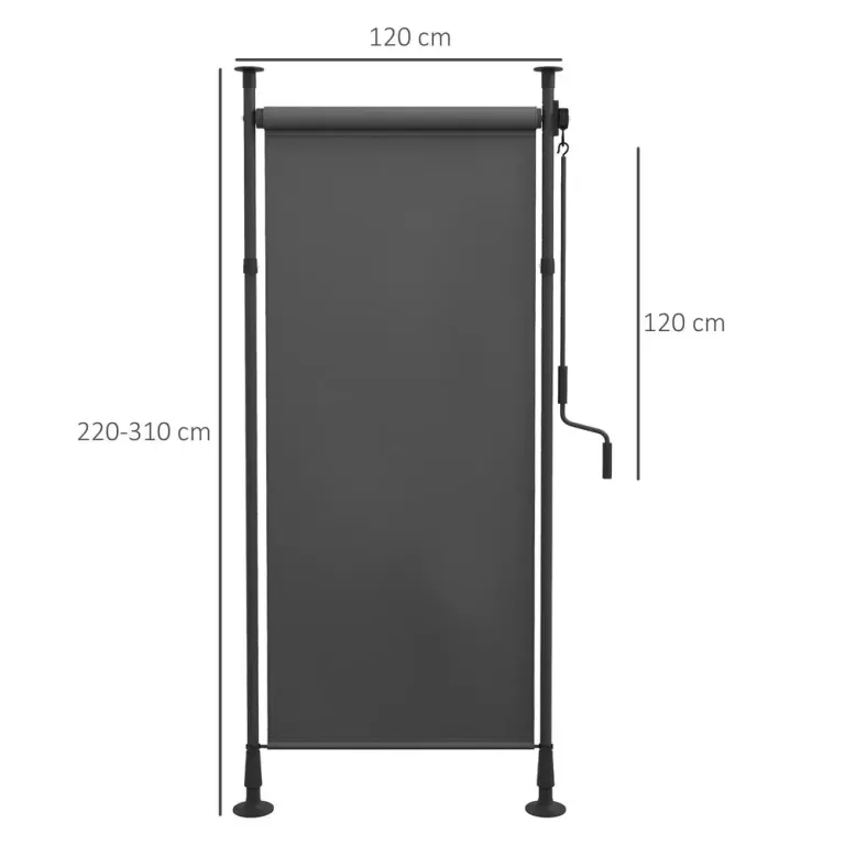 Vertikal Markis Mörkgrå av Polyester -310 cm Fristående Justerbar
