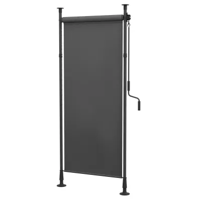 Vertikal Markis Mörkgrå av Polyester -310 cm Fristående Justerbar