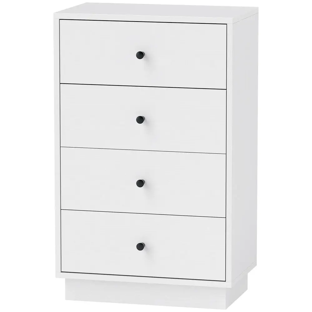 Byrå Skänk med 7 Lådor i Trä Modern Stil Vit 47x29x75 Cm