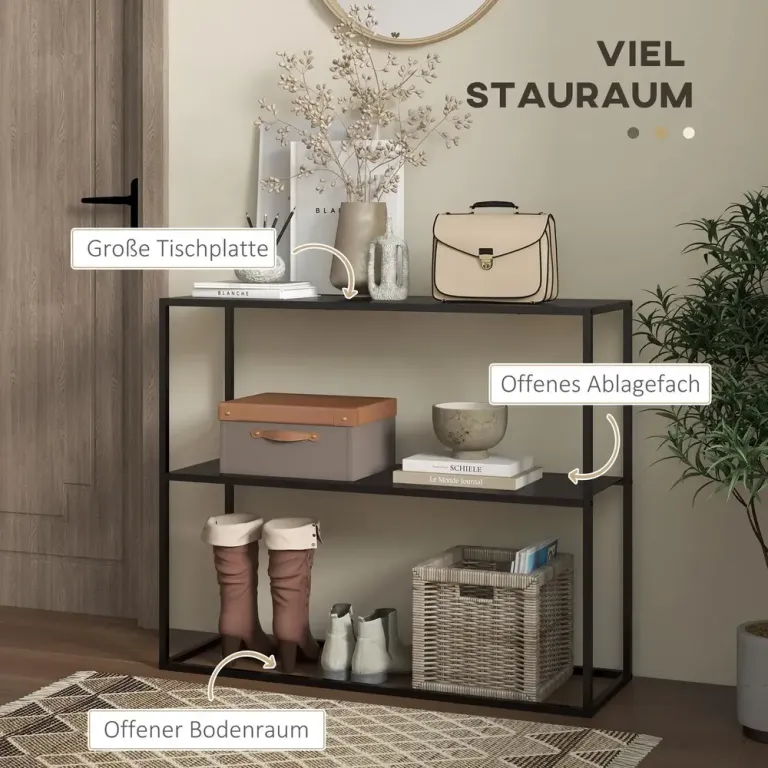Konsolbord Hallbord Svart av Stål 2 90 x 30 x 75 cm