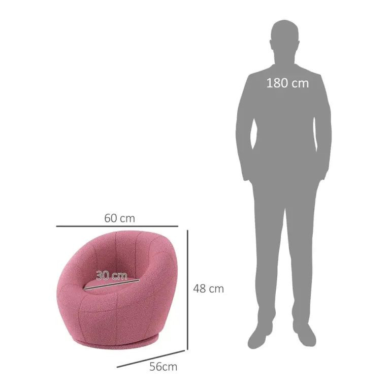 Barnfåtölj i Mjuk Teddyfleece, Rosa Barnstol