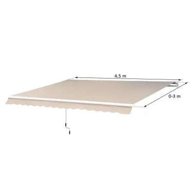 Vikarmsmarkis Beige Polyester Aluminium Uteplatsmarkis 3 m
