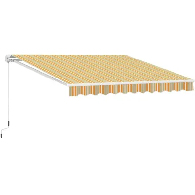Vikarmsmarkis med Handvev Gulbeige Aluminium Utfällbar