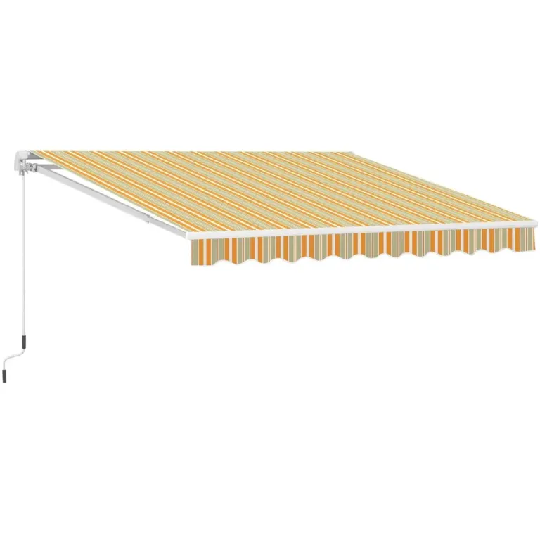 Vikarmsmarkis med Handvev Gulbeige Aluminium Utfällbar