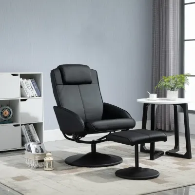 Vilstol med Fotpall Konstläderfodral Liggande Ergonomisk Relax