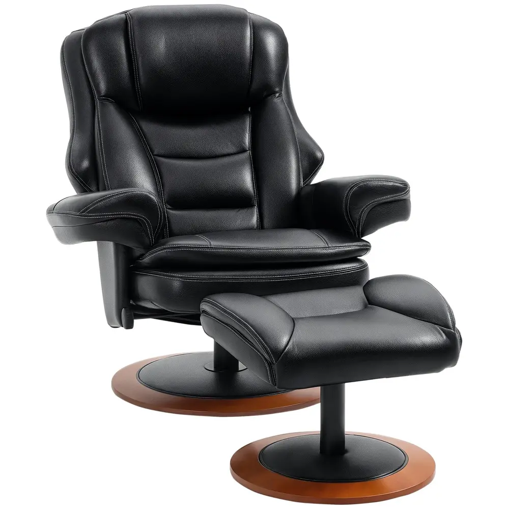 Fåtölj Ergonomisk Svart Brun Konstläder och Vila