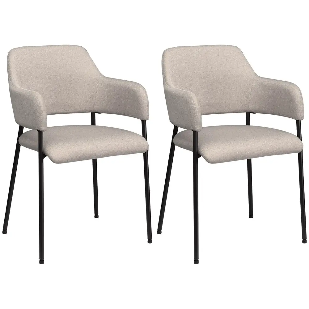 Matsalsstolar Köksstolar Beige av Tyg 54 x 54 x 84 Cm