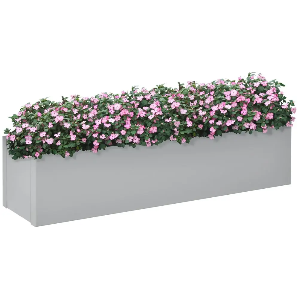 Odlingslåda i Stål Smal Blomkruka för 91 x 22 x 22 Cm