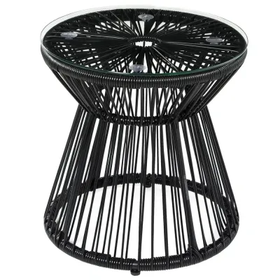 Runt Trädgårdsbord med Glaskiva Elegant Bistrobord