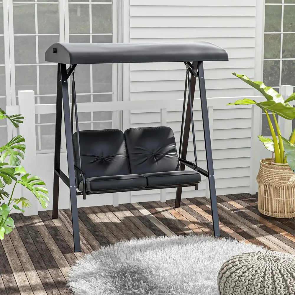 Trädgårdsgunga Hammock Svart 145 x 116 x 172 cm