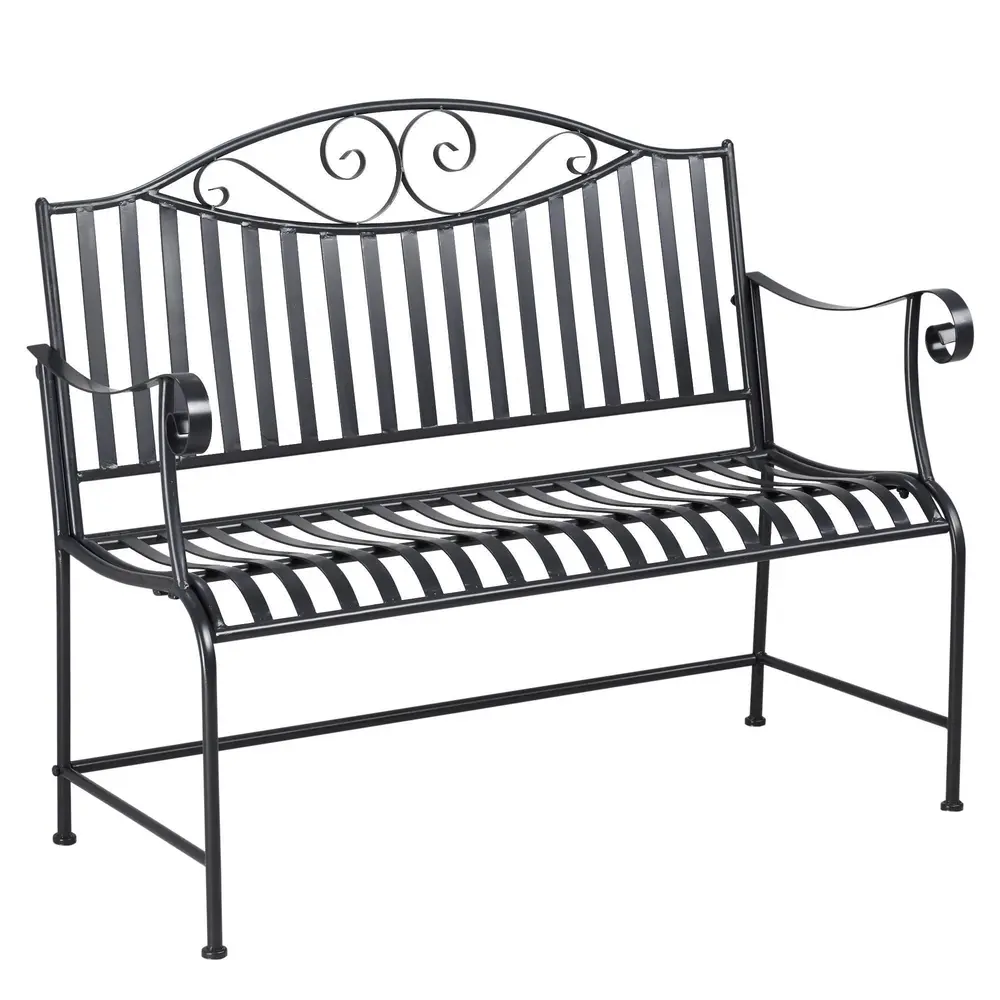 Trädgårdsbänk i Metall för 2 Personer 155 x 54 x 96 Cm