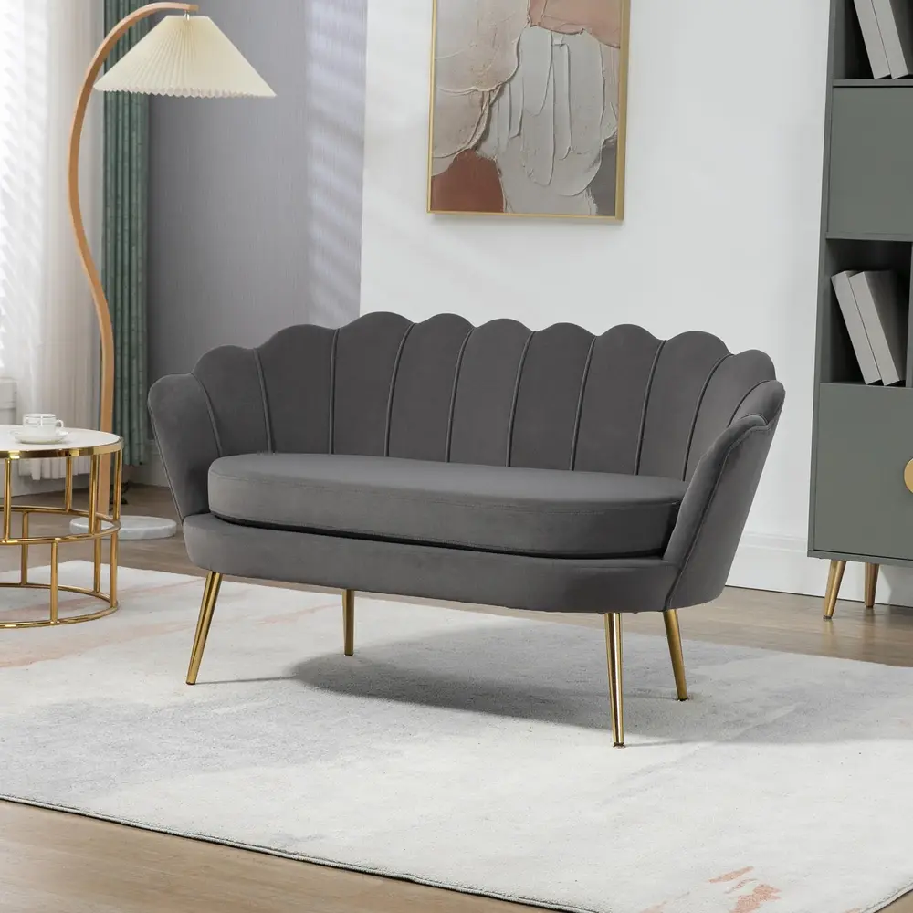 2-Sitsig Soffa i Sammet Rymlig 133 x 63 x 75 Cm