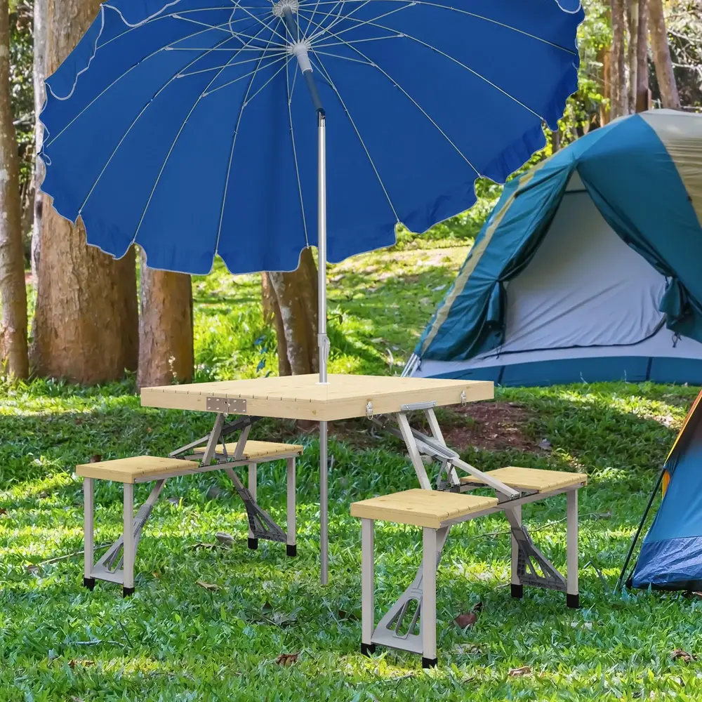 Picknickbord Trädgårdssittgrupp Natur av Gran Hopfällbart