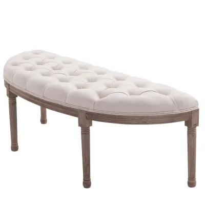 Klädd Loungebänk i Vintagestil 140,5 x 51 x 48 cm, Beige