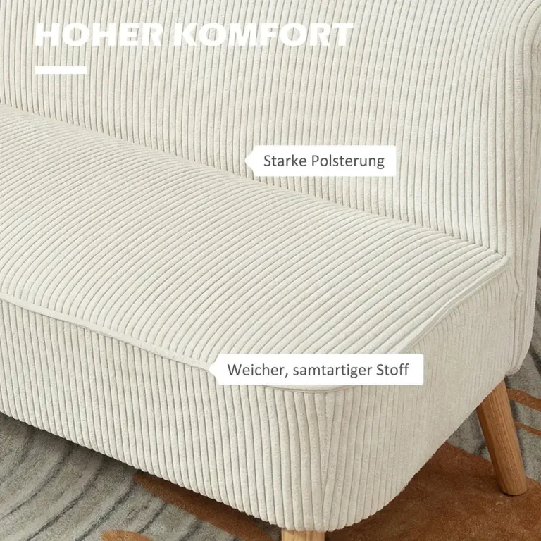 Soffa Loveseat 2-Sits Krämvit 117 x 56,5 x 77 cm