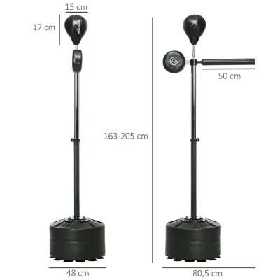 Höjdjusterbar Stansboll 360° 80,5 x 48 x 163–205 cm