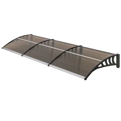 Entrétak 303 x 96 cm, Brunt med Svart Ram