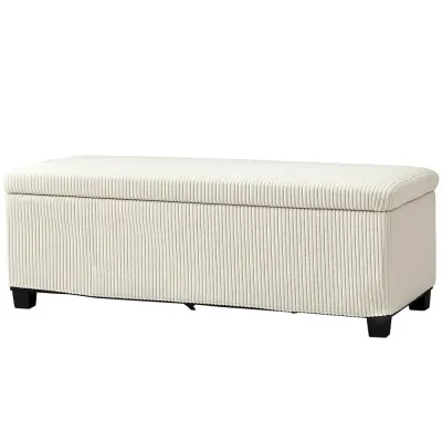 Bänk Förvaringsbänk Stoppad Kista Beige 112 x 42 x 40 cm