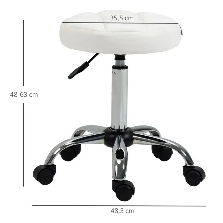 Vridbar Salongspall Höjdjusterbar –63 cm Silver Arbetspall Hjul
