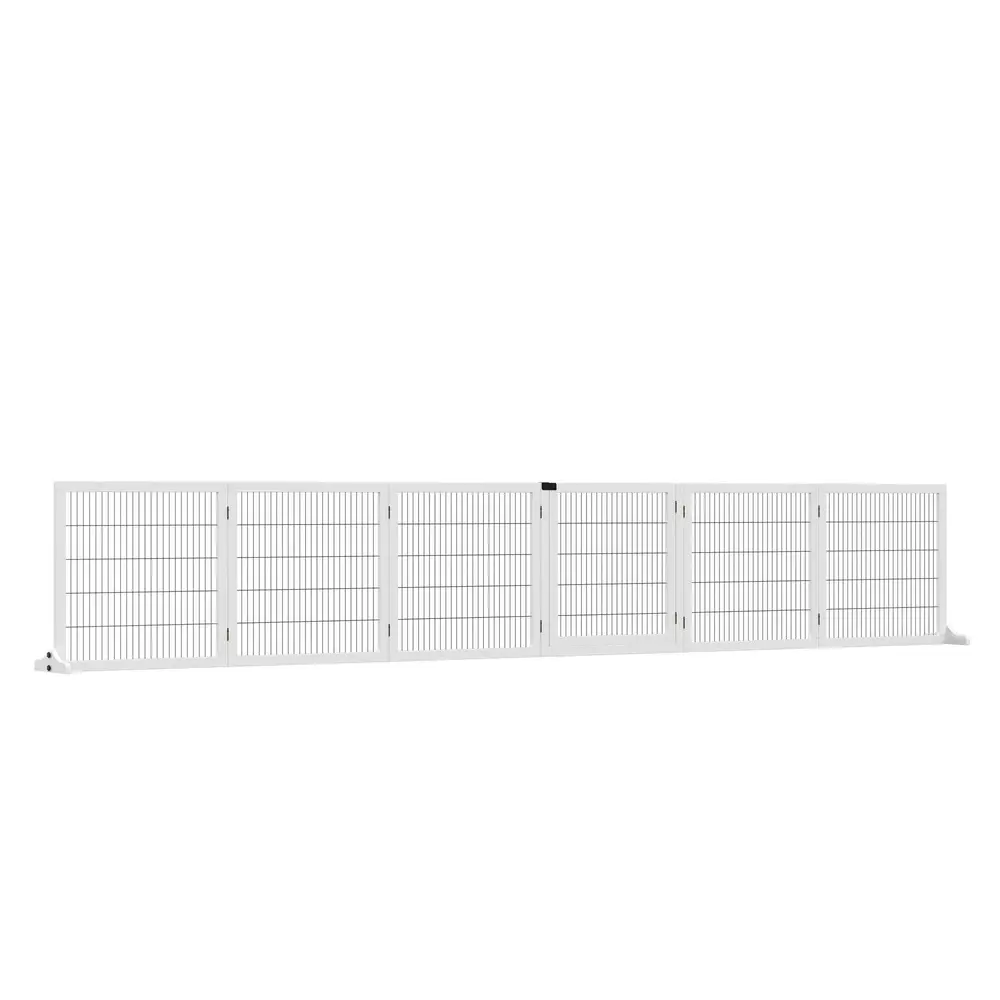 Hopfällbar Hundbarriär Furu Vit 432 x 36 x 70 Cm