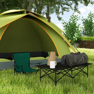 Hopfällbart Campingbord med Roll-Up Bordsskiva 95 x 55 cm