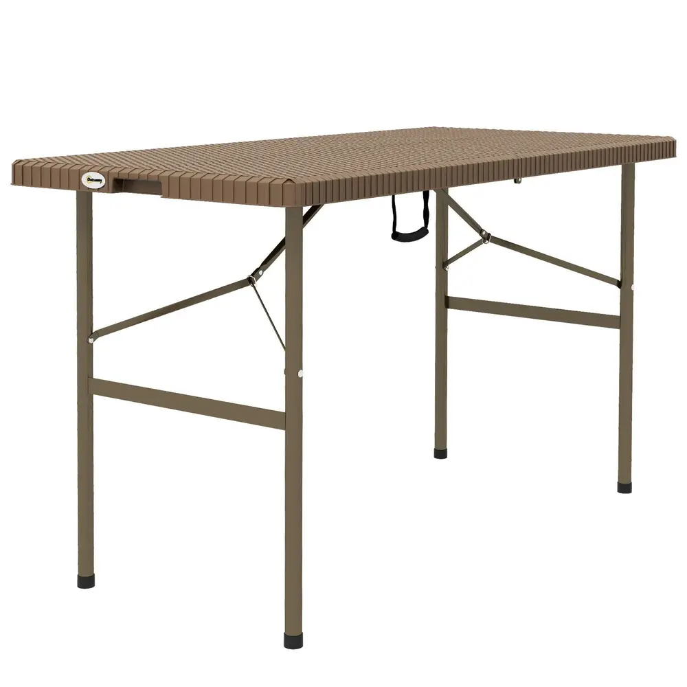 Campingbord Fällbord Brun av HDPE och Stål 180 x 75 x 73 Cm