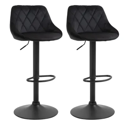 Barstolar i Sammet 2-Pack Köksstolar 46 x 48 x 83-104 cm
