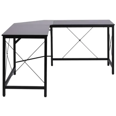 L-format Hörnskrivbord 150 x 150 x 76 cm, Svart