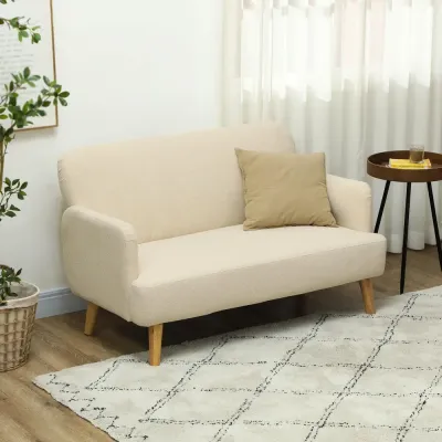 Soffa Loveseat Gräddvit av Sammetslook 130 x 74 x 79 cm