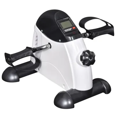 Minicykel Pedaltränare Svart Vit Metall för Hemmet