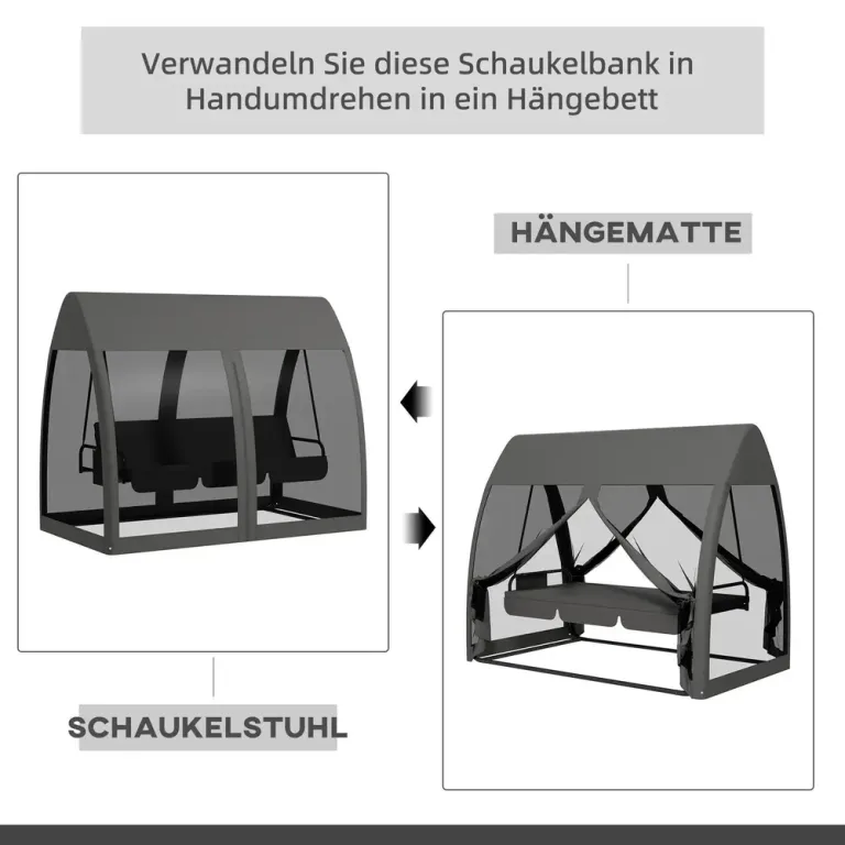 Hammock för 3 Personer med Bäddfunktion och Myggnät