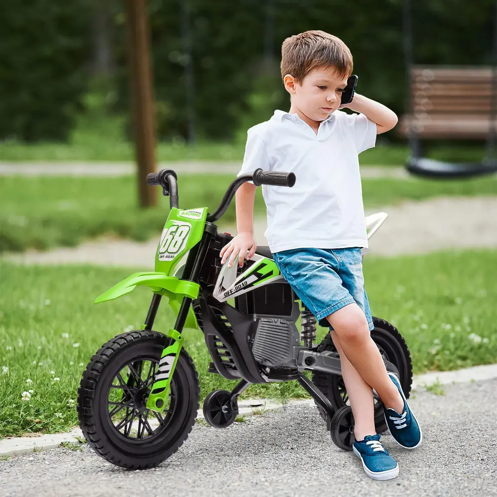 Elmotorcykel för Barn 12V med Musik och Träningshjul 3–6