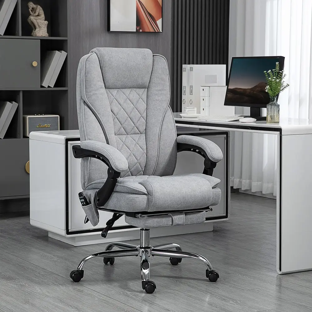 Ergonomisk Kontorsstol med Massagefunktion Fotstöd