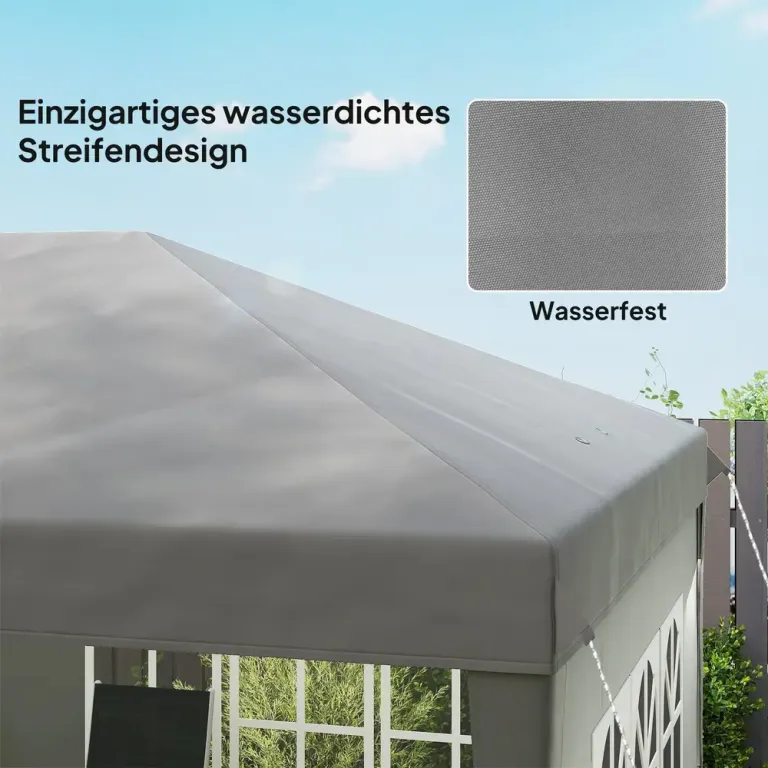 Pop-up Paviljong 4 Sidoväggar och Fönster 3 x 6 m