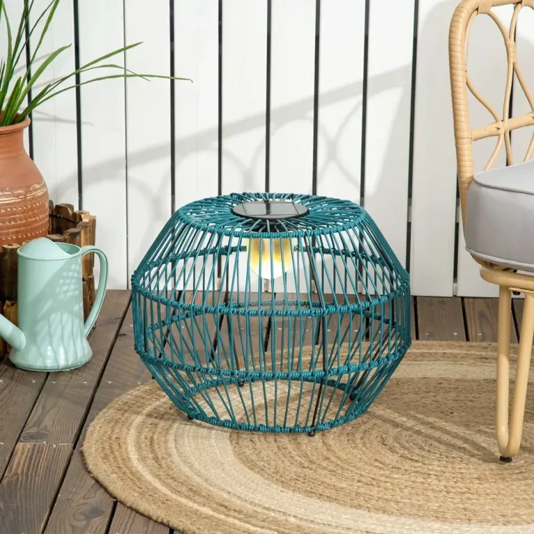 Solcellslampa i Trumma- Dekorativ Trädgårdslampa med LED