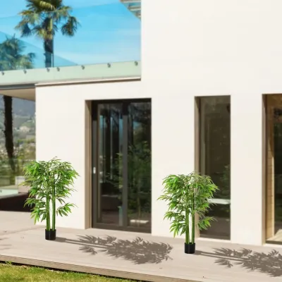 Konstgjord Växt Bambu Konstträd i Kruka Grön 140 cm