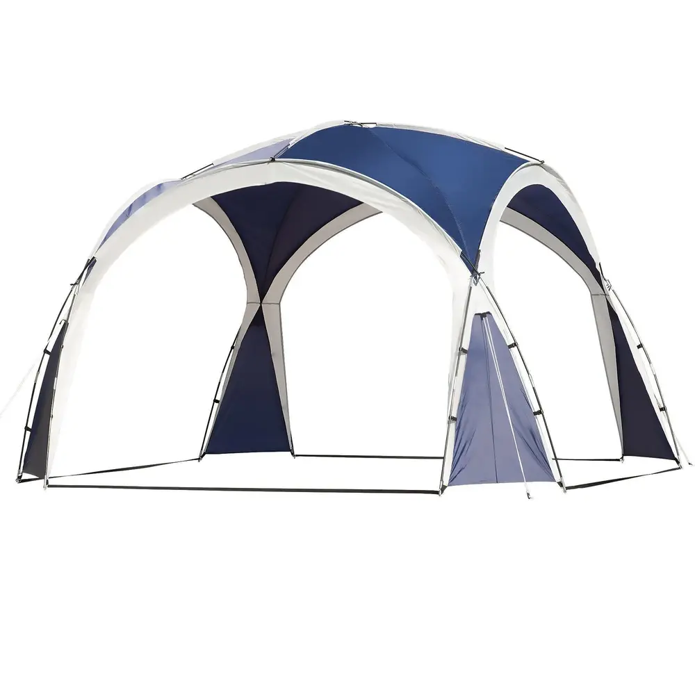 Kupoltält Campingtält Blå av Polyester 3,5 x 3,5 x 2,22 m