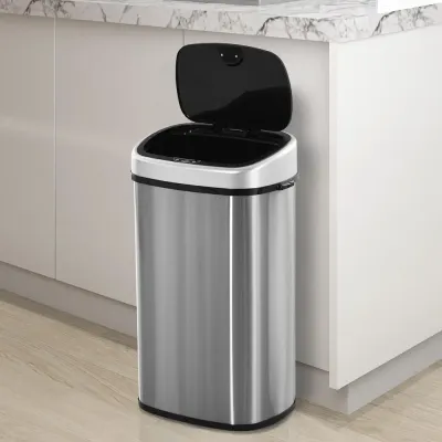 Automatisk Soptunna med Rörelsesensor 58 l, Rostfritt