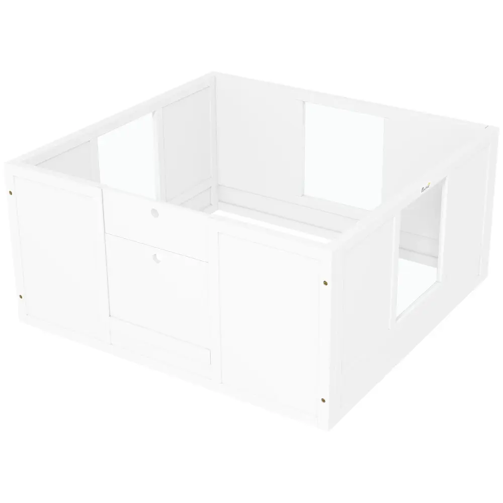 Valphage Valpstaket Vit av Plast 100 x 96 x 48 Cm