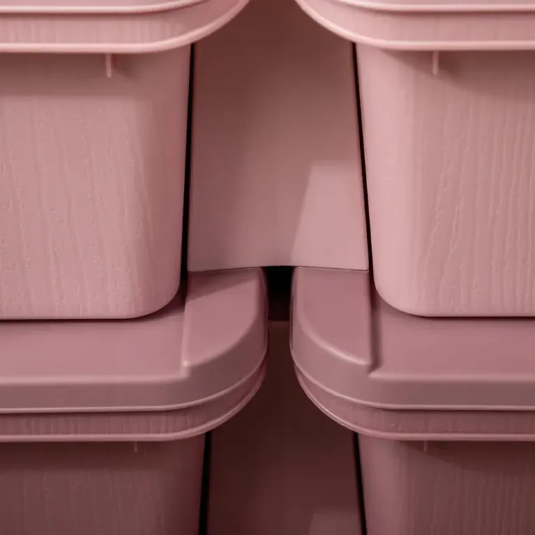 Leksaksförvaring med 3 Lådor, Rosa Förvaringsbox Barn