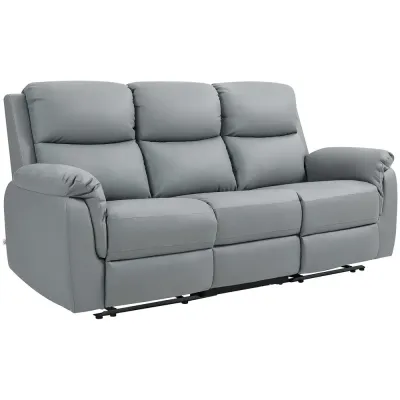 Soffa med Fällbara Säten Fotstöd 3-Sits