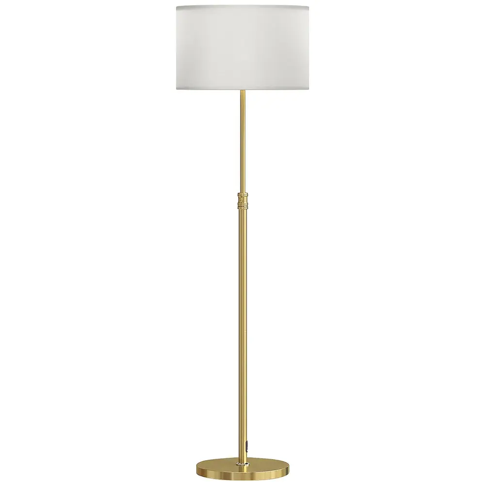 Golvlampa med Fjärrkontroll Höjdjusterbar Tygskärm