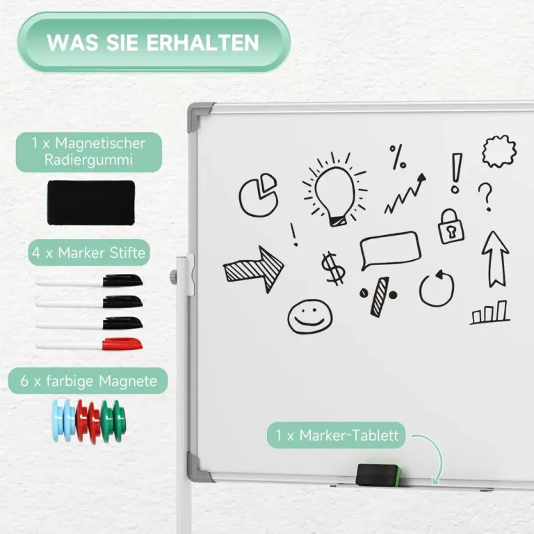 Sopkärl Sorteringskärl Silver Whiteboard Tavla Stativ Rullbar